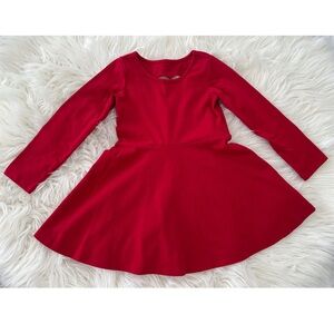 The Children's Place Long Sleeve Red Skater Dress w/ Heart Cutout | Girl 3T